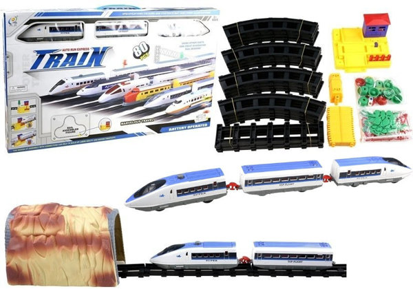 Express Train Track with Station and Tunnel 80 pieces