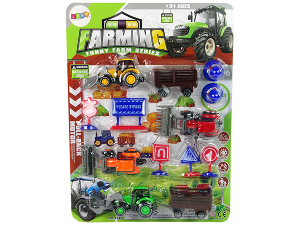 Farm Set of Farm Machines Tractors Road Accessories