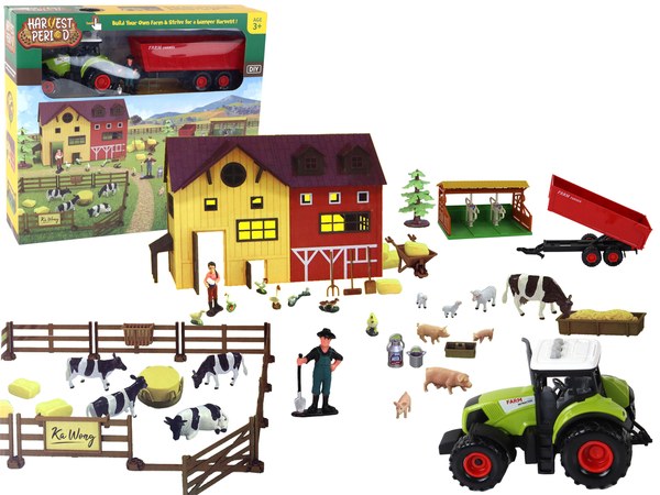 Farm Tractor Figure Set with Sounds Accessories 102 Pieces.