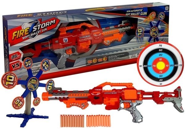 Foam Bullet Rifle with Spinning Target