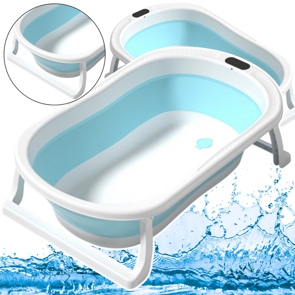 Folding Bathtub Non-slip Feet Blue