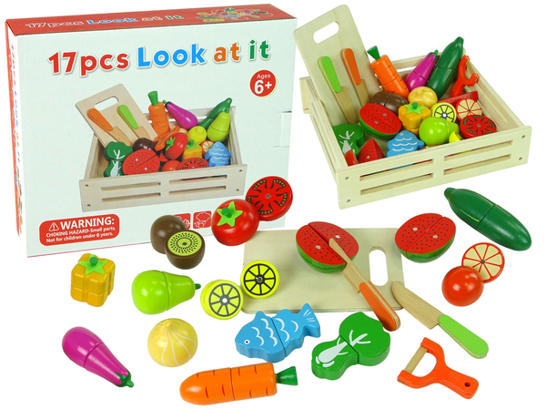 Fruits and Vegetables in a Wooden Magnesium Box Kitchen