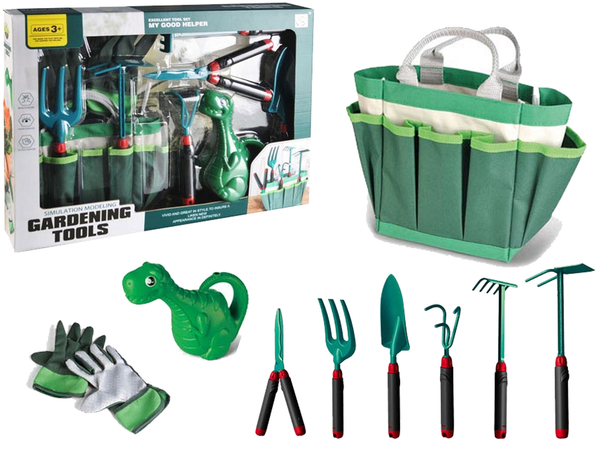 Garden Kit Bag Tools Gloves Rakes Green