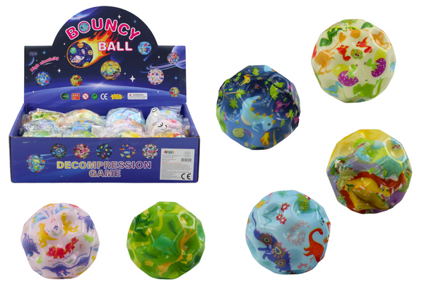 Glowing Ball for Bouncing and Kneading with Stubs Dinosaurs 7cm