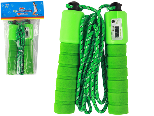 Green Skipping Rope With Counter 275 cm Fitness Adjustment