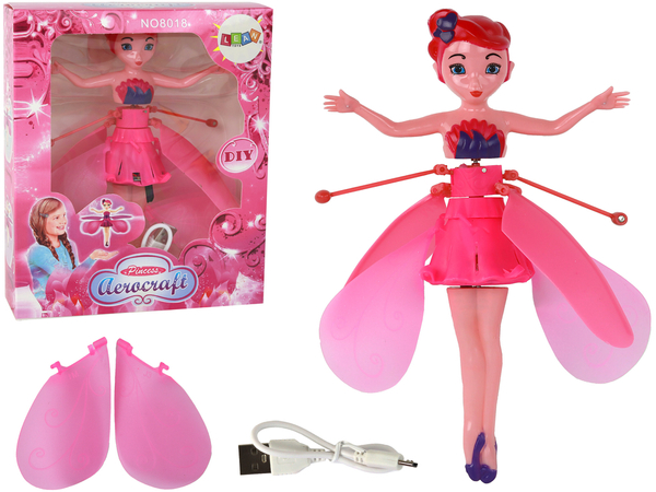 Hand-controlled Magic Flying Fairy Pink Doll