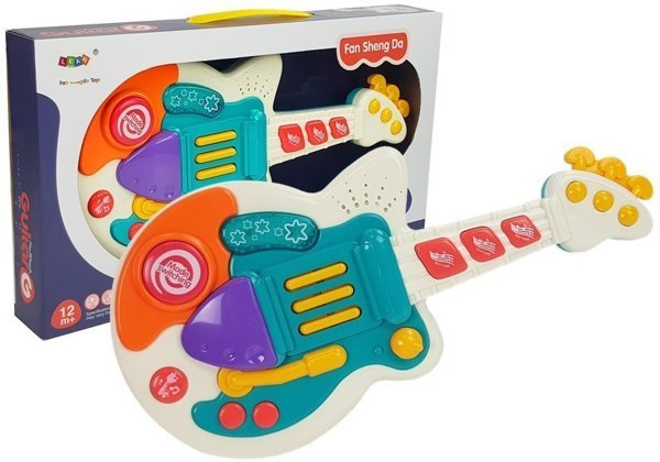 Interactive Guitar Buttons Lights Sound For Kids