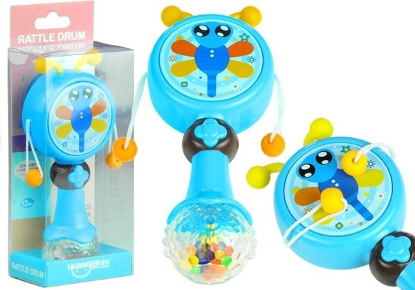 Interactive Rattle Drum for Baby Blue
