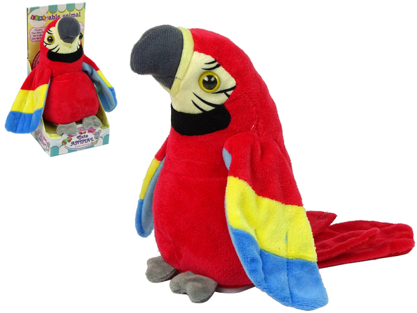 Interactive Talking Red Parrot Repeating Words