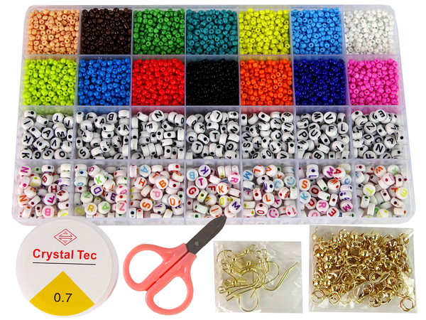 Jewellery Making Bead Set Letters 14 Colours