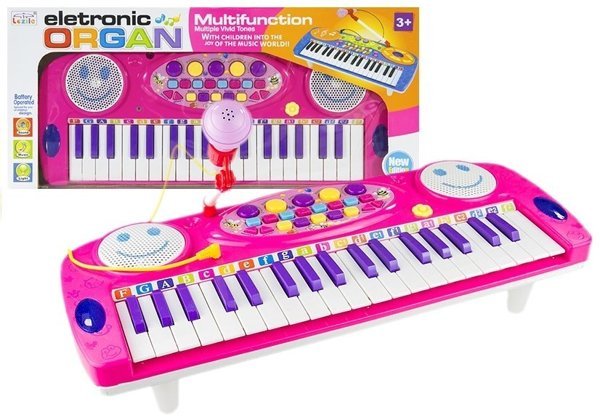 Keyboard on Legs Piano with Microphone Pink