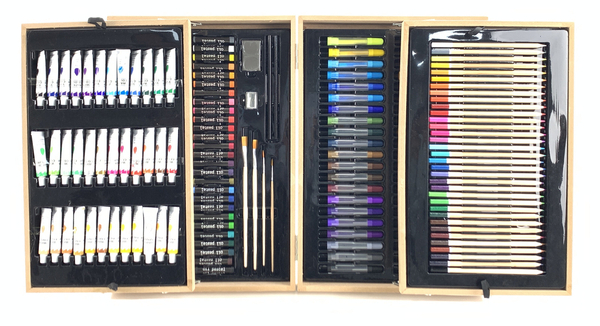 Large Professional Painting Set in a wooden carrying case 174 pieces