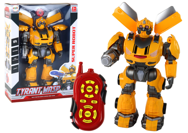 Large Robot Remote Controlled R/C Yellow Sound Light
