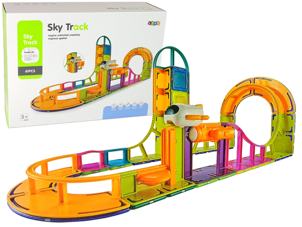 Magnetic Construction Blocks Sky Track 61 Pieces