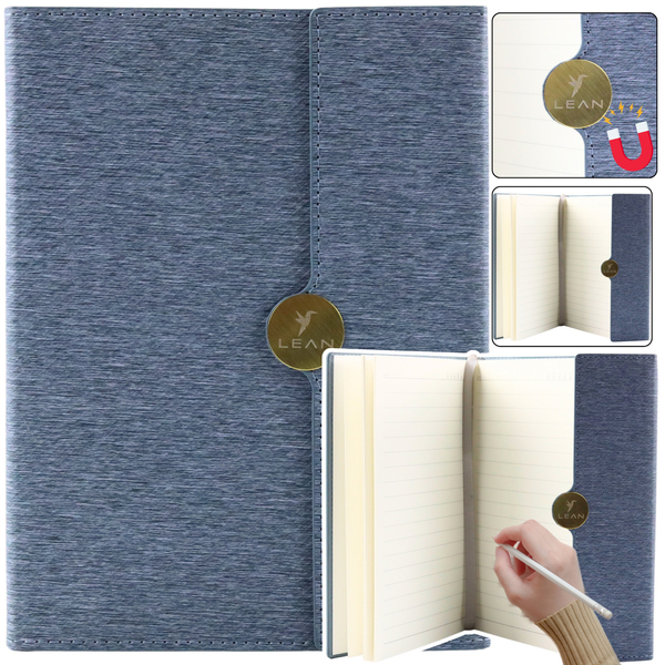 Magnetic Notebook Office Notebook Lined A5 With Gray Cover