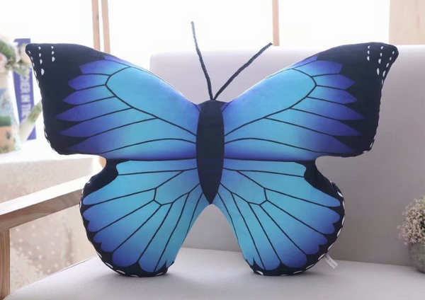 Mascot Plush Butterfly Blue Pillow 40 x 30 cm