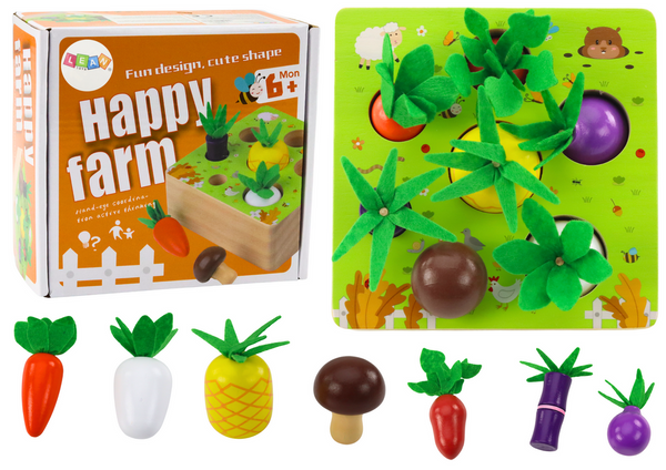 Memory Game Fruits and Vegetables Wooden