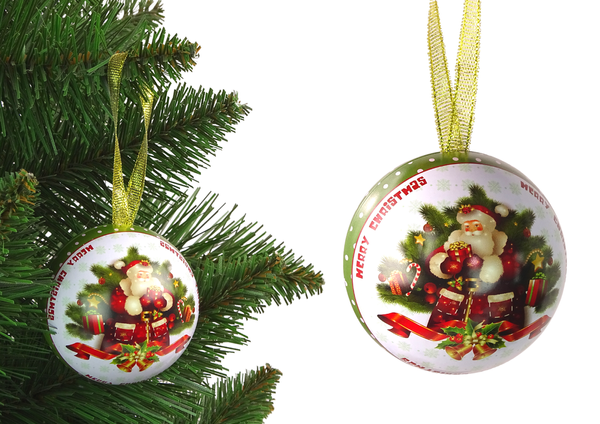 Metal Christmas Tree Decorative Metal Bomb Santa Claus by the Christmas Tree