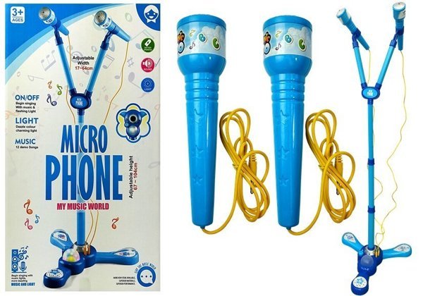 Microphone Karaoke Set Blue Tripod