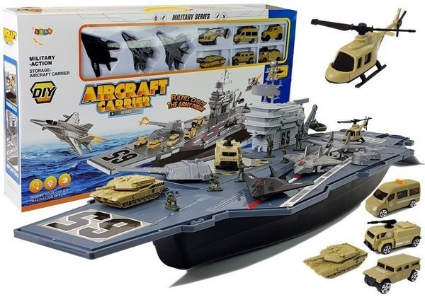 Military Aircraft Carrier Ship with Vehicles 86cm