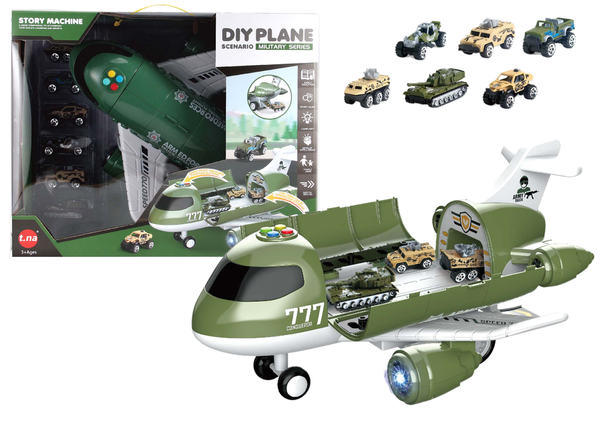 Military Transport Plane with Pull Cars Sound