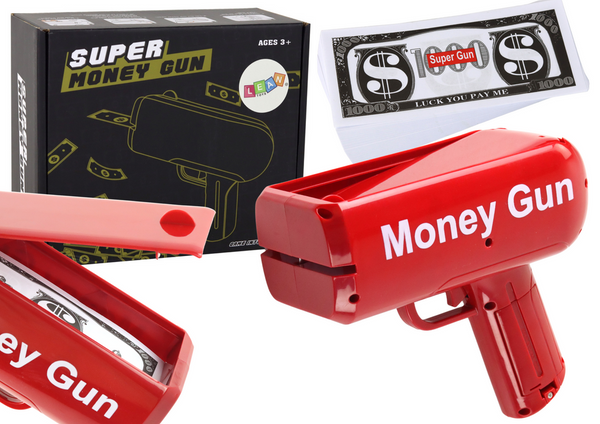 Money Gun Shooting Red Launcher Money Gun Banknotes