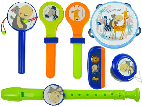 Musical Instruments Tambourine Flute Harmonica Animals | Toys \ Music ...