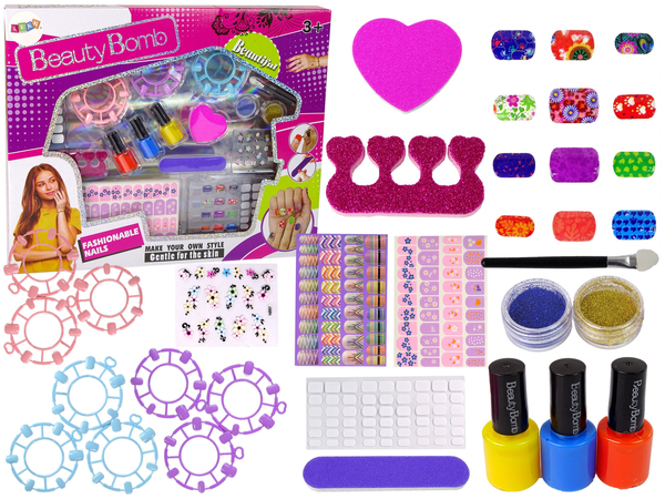 Nail Painting Set Nail Lacquers Stickers Patterns Glitters