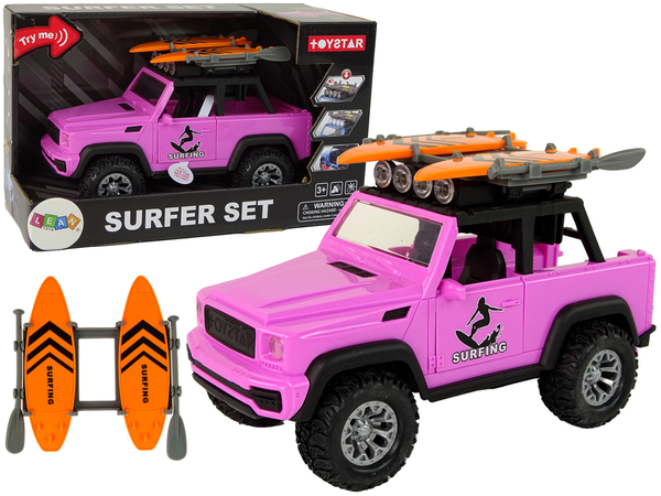 Off-Road Car 1:14 Friction Drive Pink Surfing