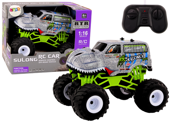 Off-road Remote Controlled RC Car 1:16 Gray Dinosaur