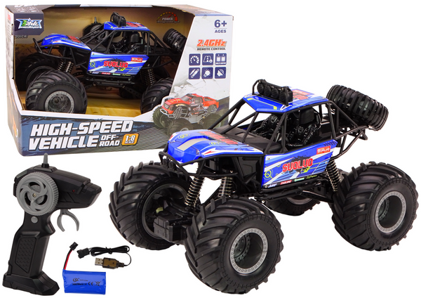 Off-road Remote Controlled RC Car 1:8 Blue Shock Absorbers