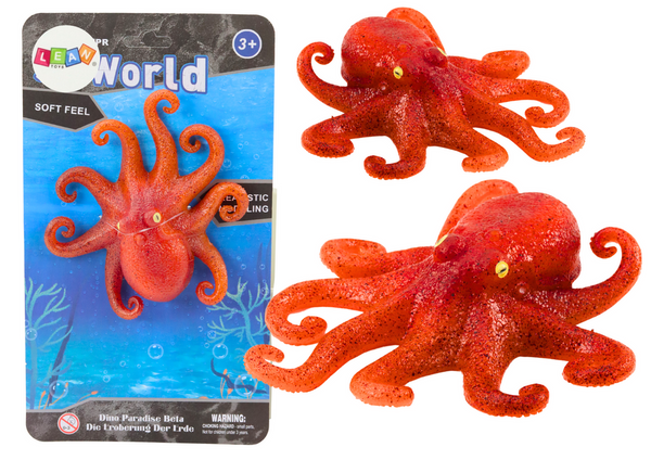 Orange Sea World Rubber Octopus Figurine