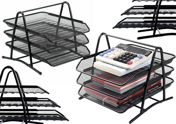 Organizer 3 Drawers Sliding Metal Black