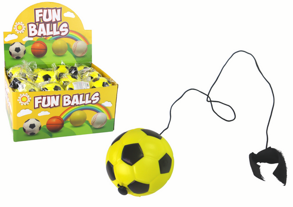 PU Football with Jojo Eraser for Bouncing, 6 cm, Yellow