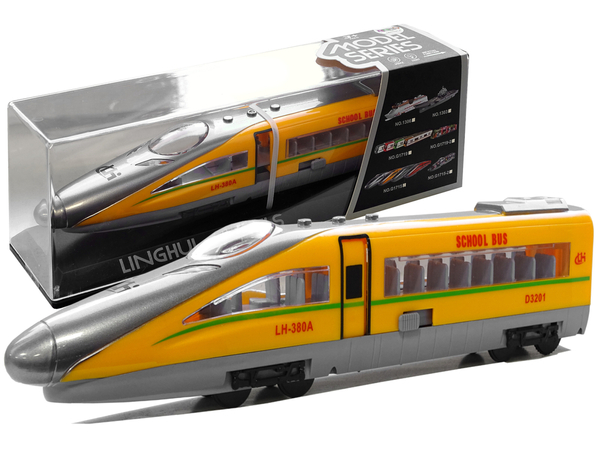 Pendolino Spring Powered Train Yellow with Sound and Lights