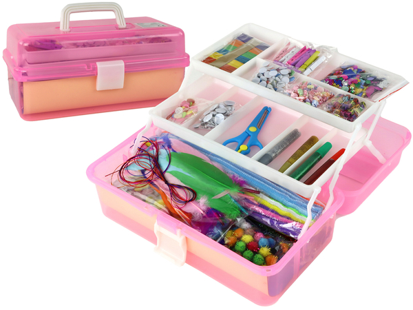 Pink Expandable Suitcase Set Artistic Creative Plastic DIY