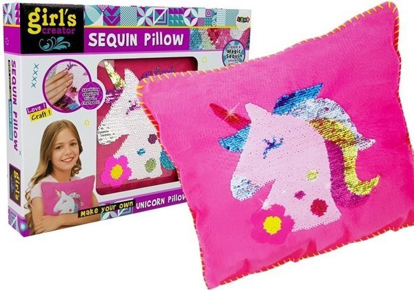 Pink Sequined Unicorn Pillow DIY