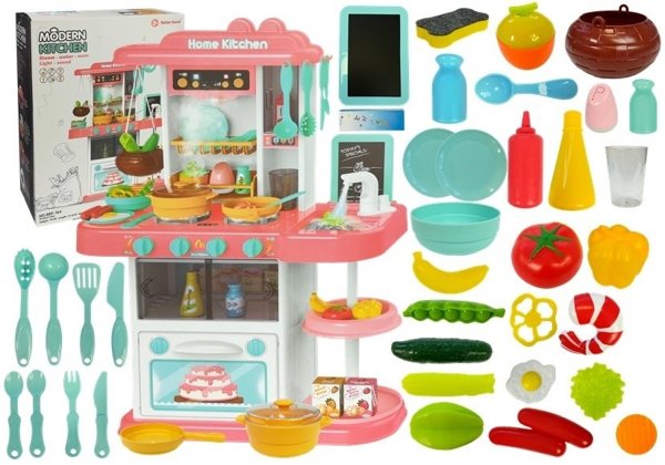 Pink kitchen for Children with Steam 43 pcs