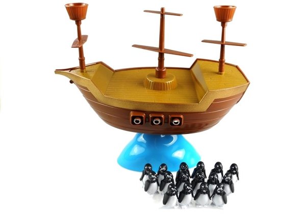 Pirate Ship Penguin Balancing Family Game