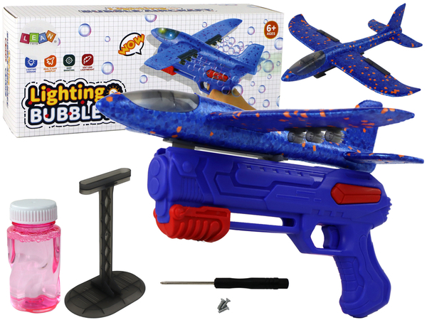 Plane Soap Bubbles Launcher Gun Blue