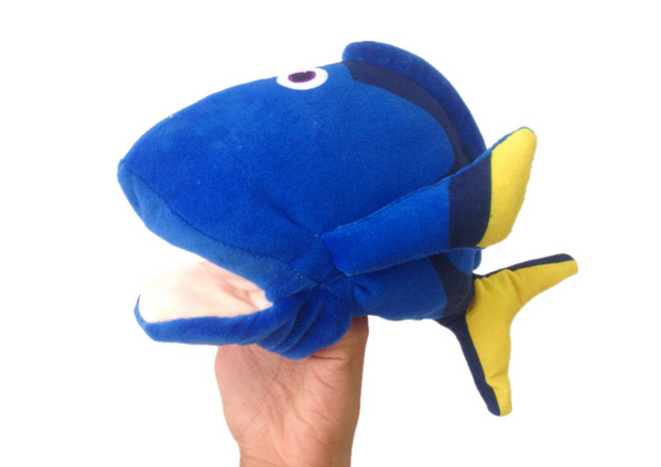 Plush Blue Fish Mascot Puppet 25 cm