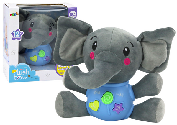 ﻿Plush Elephant Interactive Plush Blue Playing 19 cm