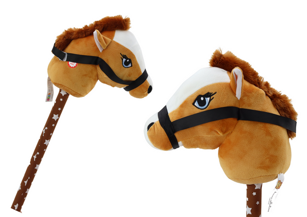 Plush Horse Head On A Stick Hobby Horse Brown Shorthair Horse sounds