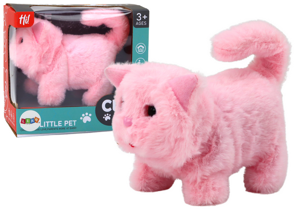 Plush Kitten Interactive Animal Walks and Meows Pink