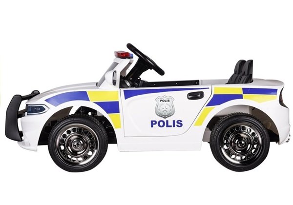 Police Electric Ride-On Car - White