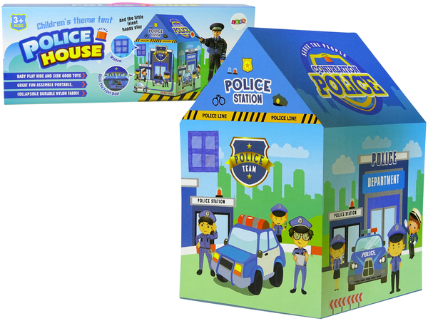 Police House Tent for Kids Blue