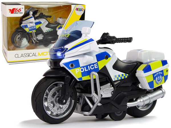 Police Motorcycle 1:14 Pull-Back Drive Sound Lights