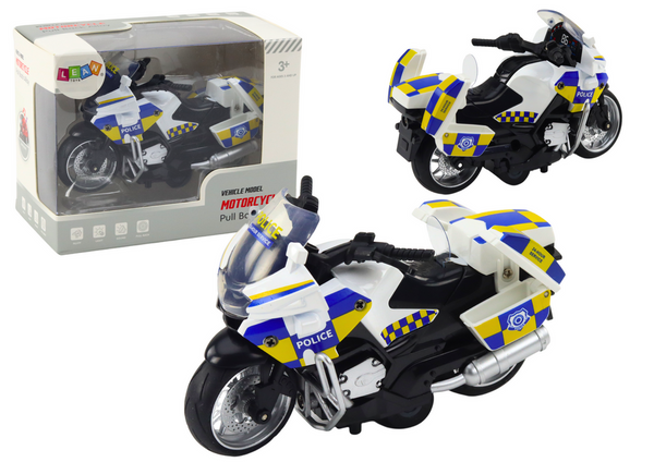 Police Motorcycle with Friction Drive Battery Powered Lights Soundc