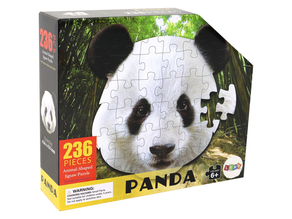 Puzzle 236 Pieces Panda Head Shape Animals