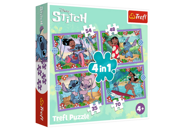 Puzzle 4in1 Crazy Day Lilo and Stitch Trefl 34633